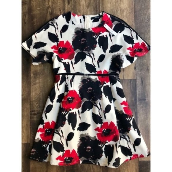 Ark & Co Dresses & Skirts - Ark & Co. Black Red White Floral Dress Size M
